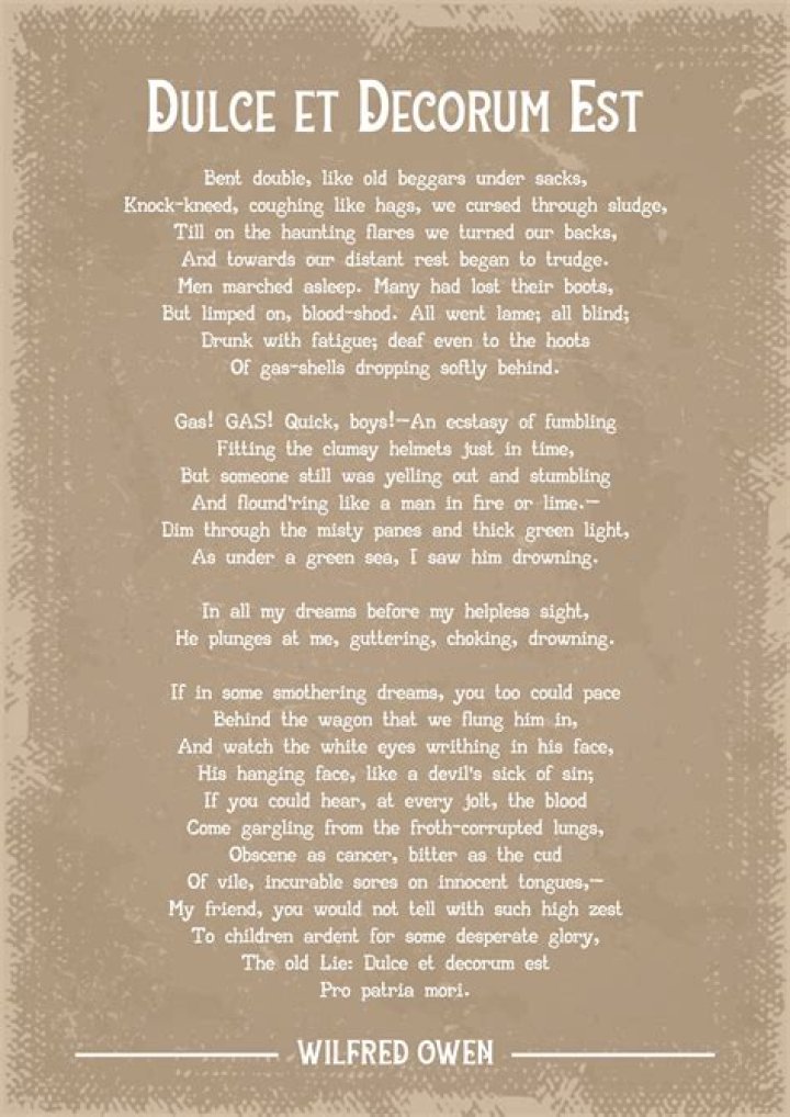 Is Dulce et decorum est a lyric poem