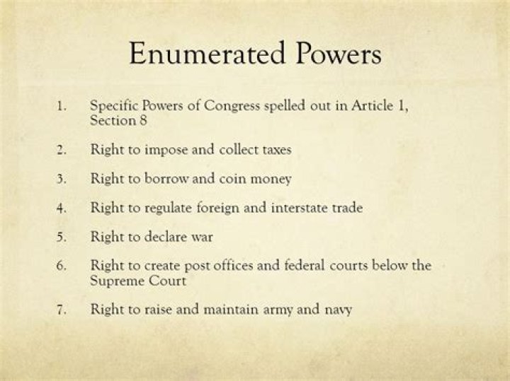 What are some examples of enumerated powers