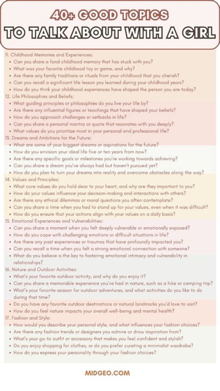 What are the best topics to talk with a girl
