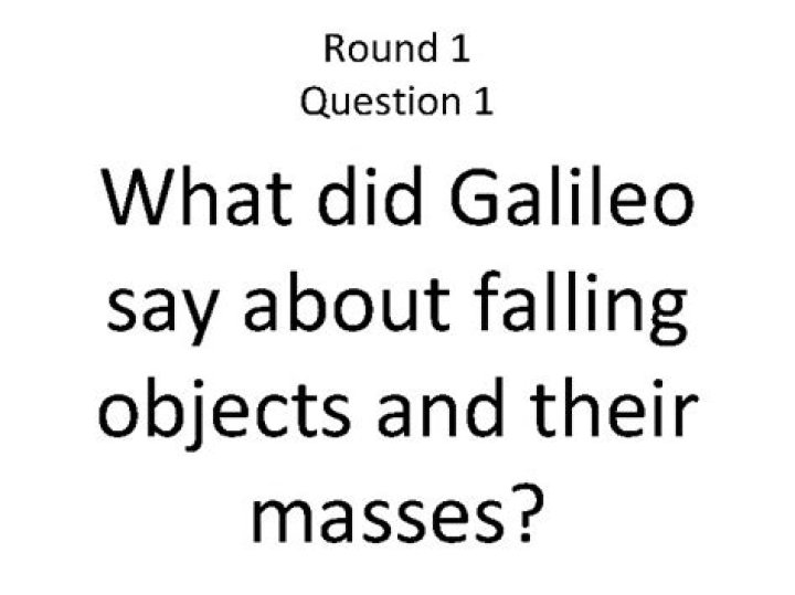 What did Galileo say about falling objects