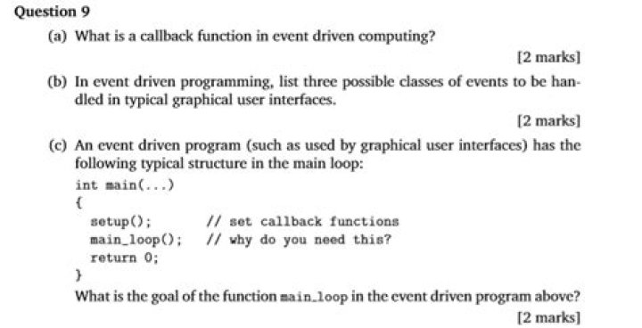 What is a callback function in event driven computing