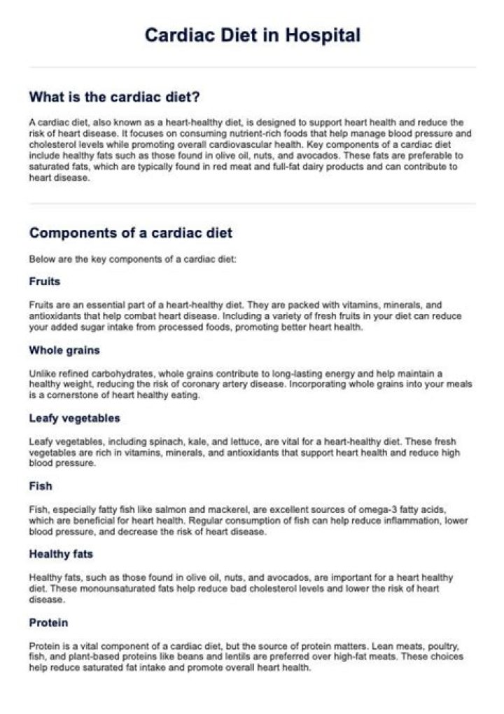 What is a cardiac diet nursing
