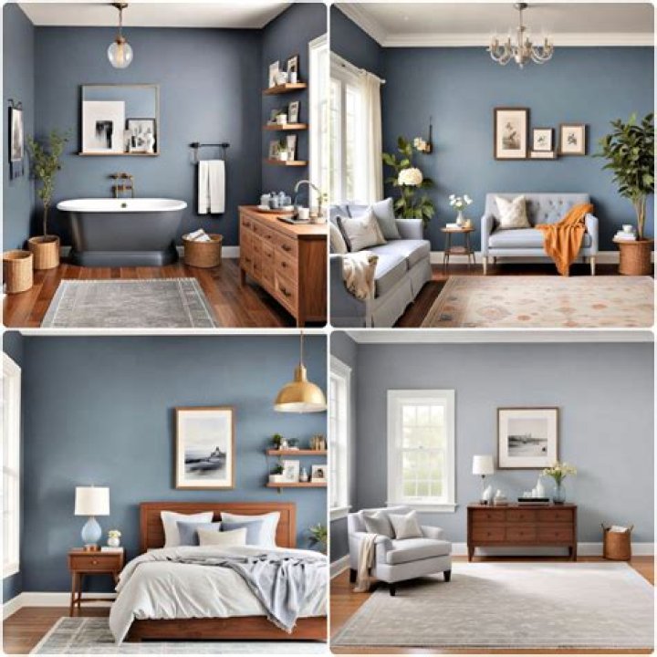 What is a good accent color for blue and gray