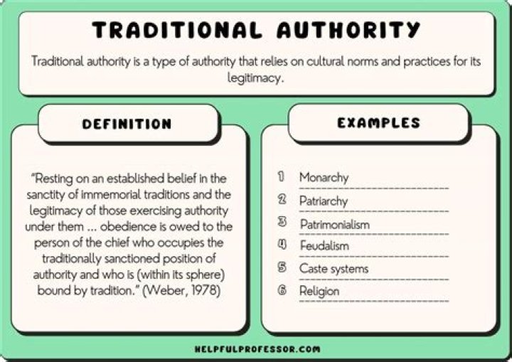 What is an example of traditional authority