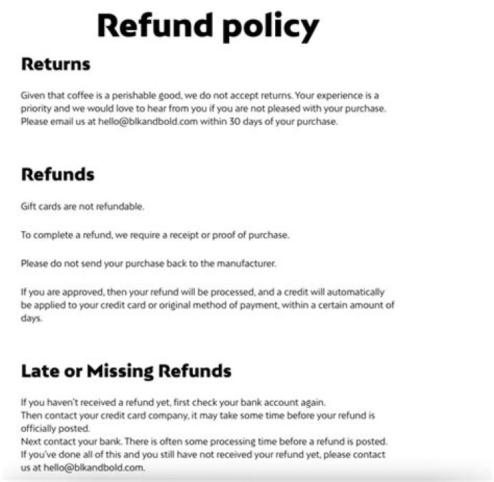 What is atwoods return policy