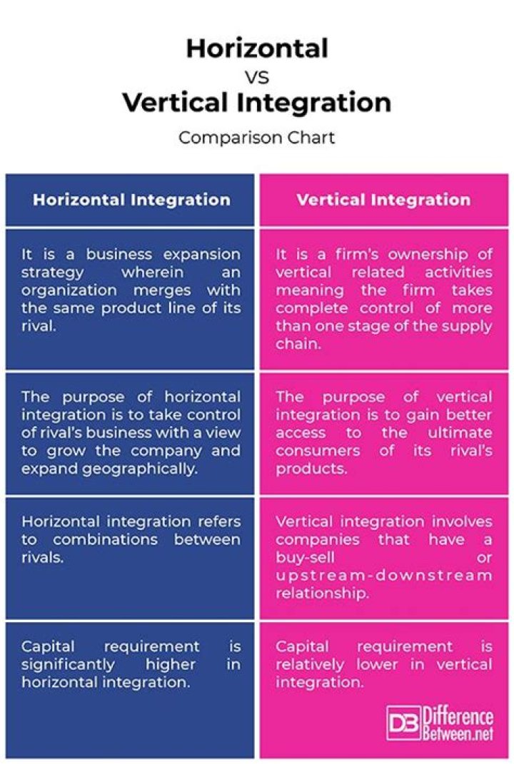 What is the difference between vertical and horizontal integration