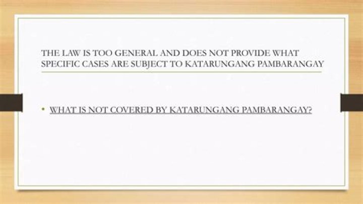 What is the Katarungang Pambarangay law