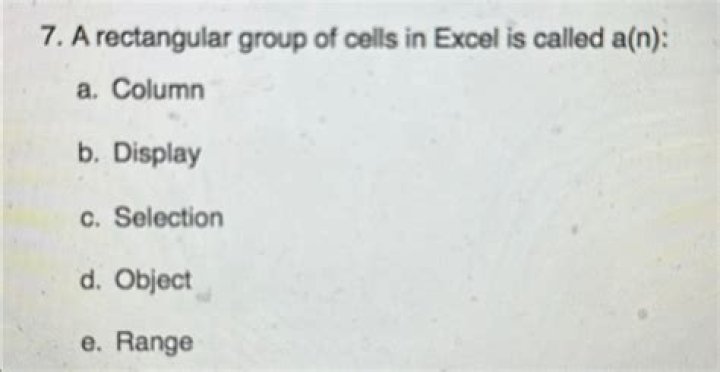 What is the name used to describe a rectangular group of cells