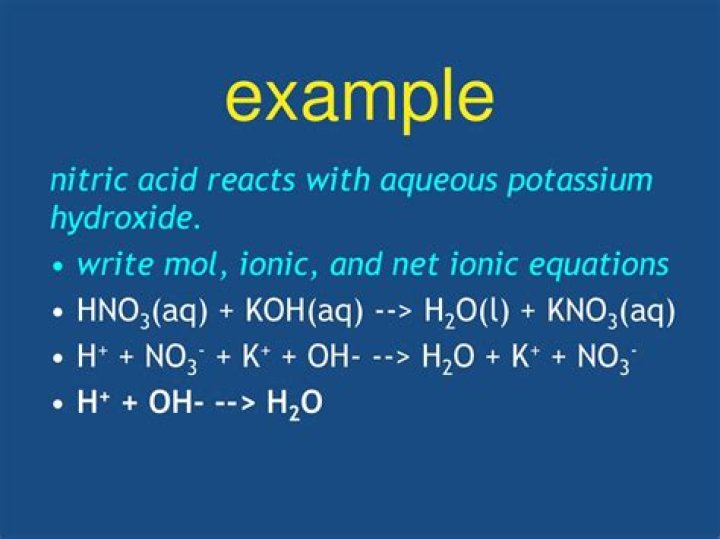 What is the result of a neutralization reaction between nitric acid and potassium hydroxide