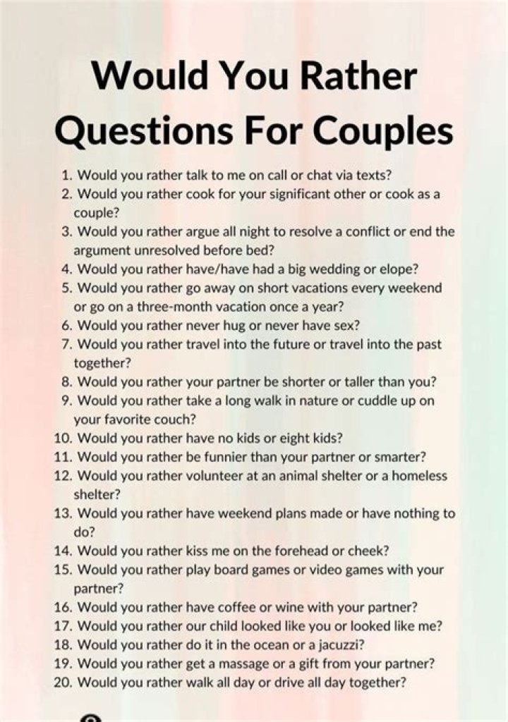 What questions should couples ask each other