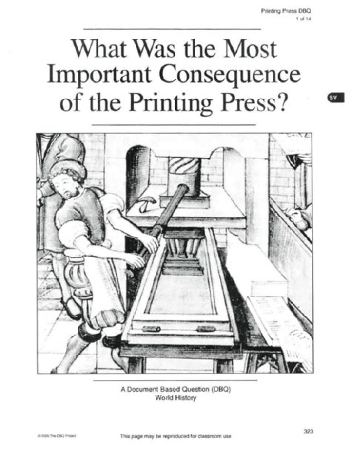 What was the most important consequence of the printing press PDF
