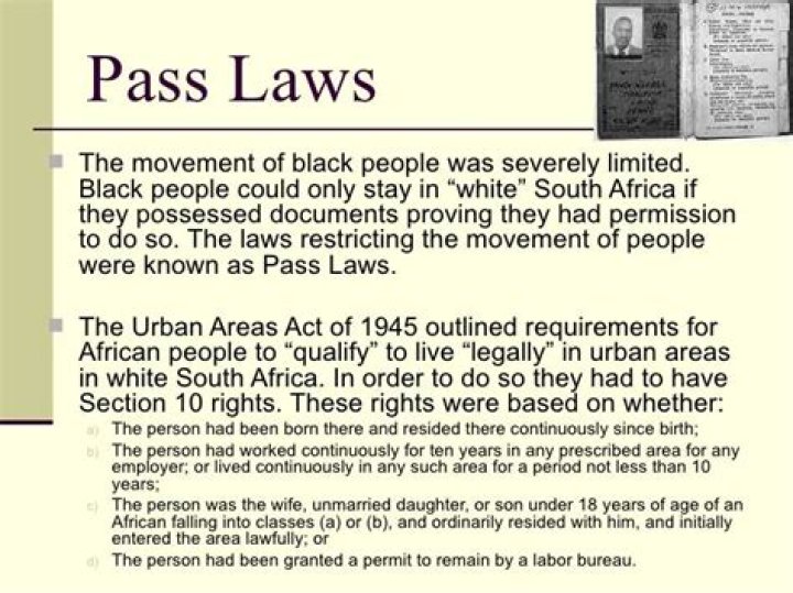 What were the pass laws of apartheid