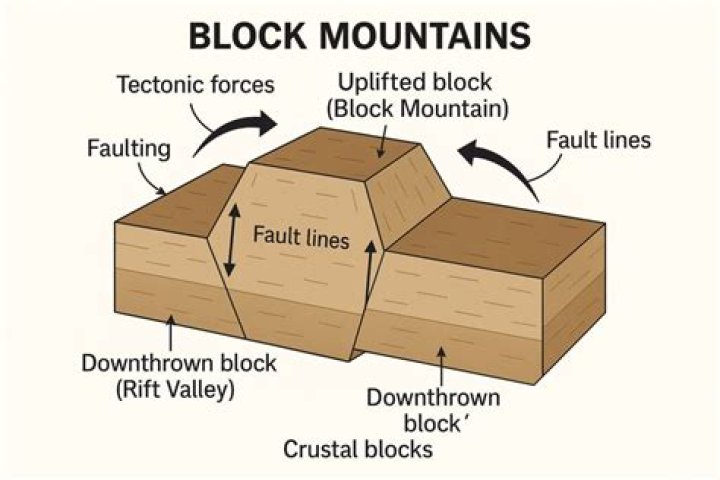 Where are fault block mountains