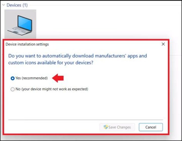 Where is device installation settings in Windows 7