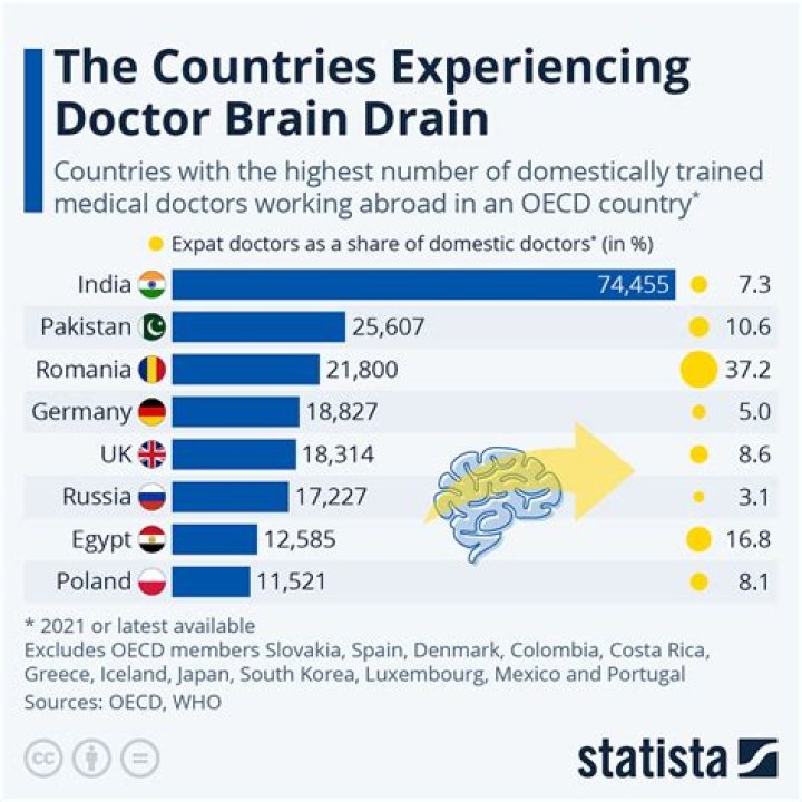 Which countries are experiencing brain drain