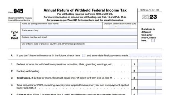 Who Must File Form 945